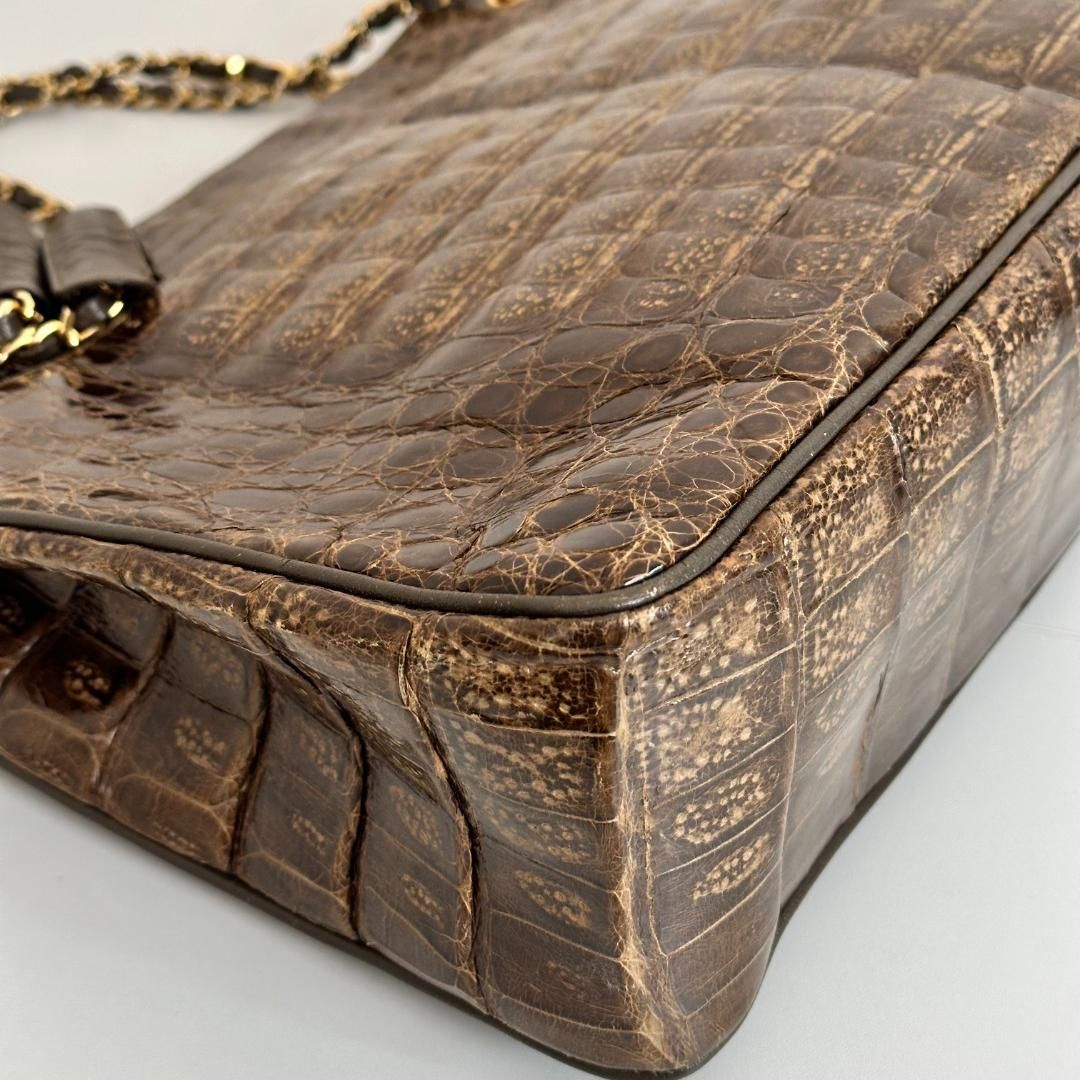 Chanel Crocodile Chain Tote - Brown Shoulder Bags, Handbags MR