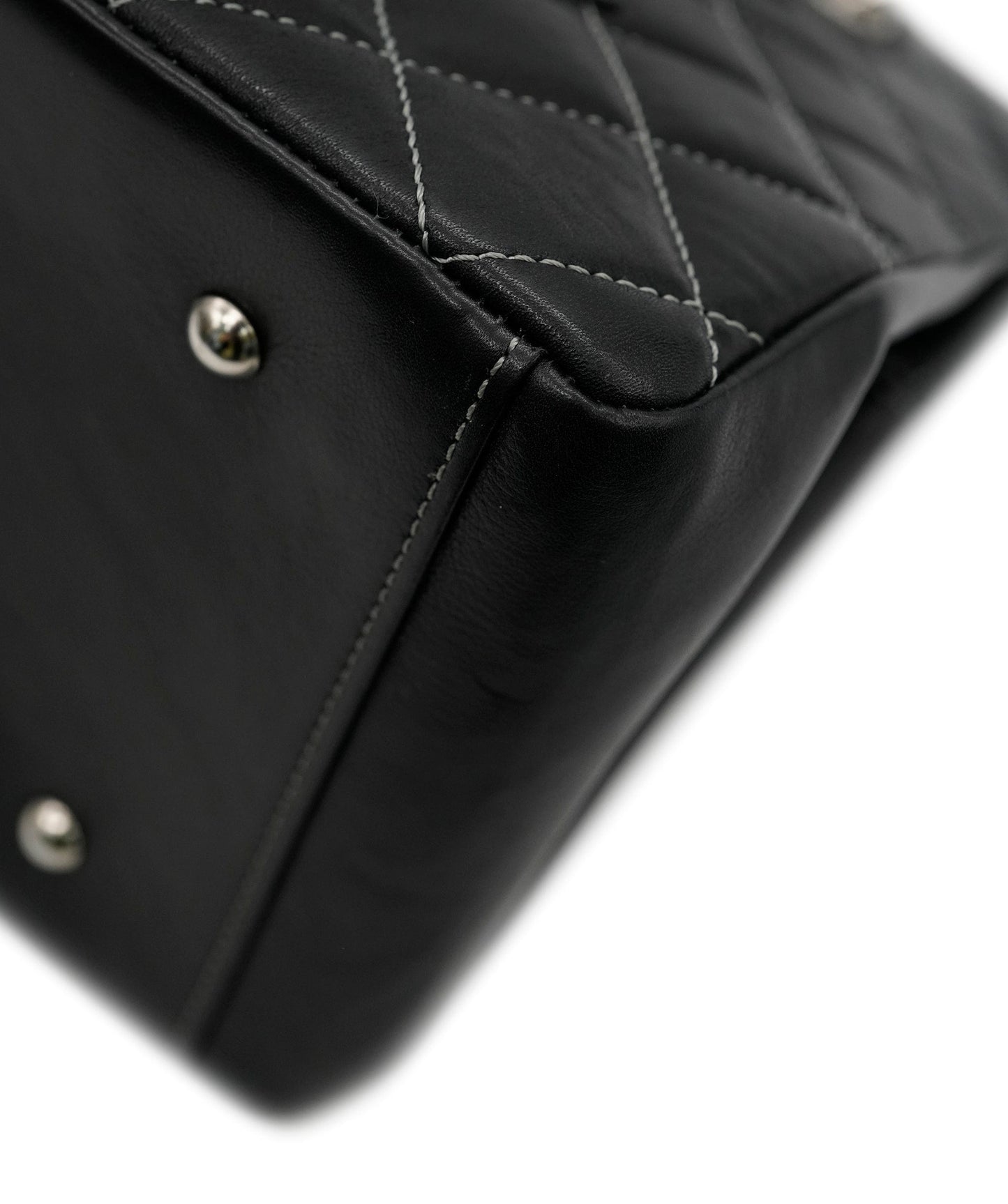 CHANEL Big COCO Chain Shoulder Bag Leather Black DBXS2169