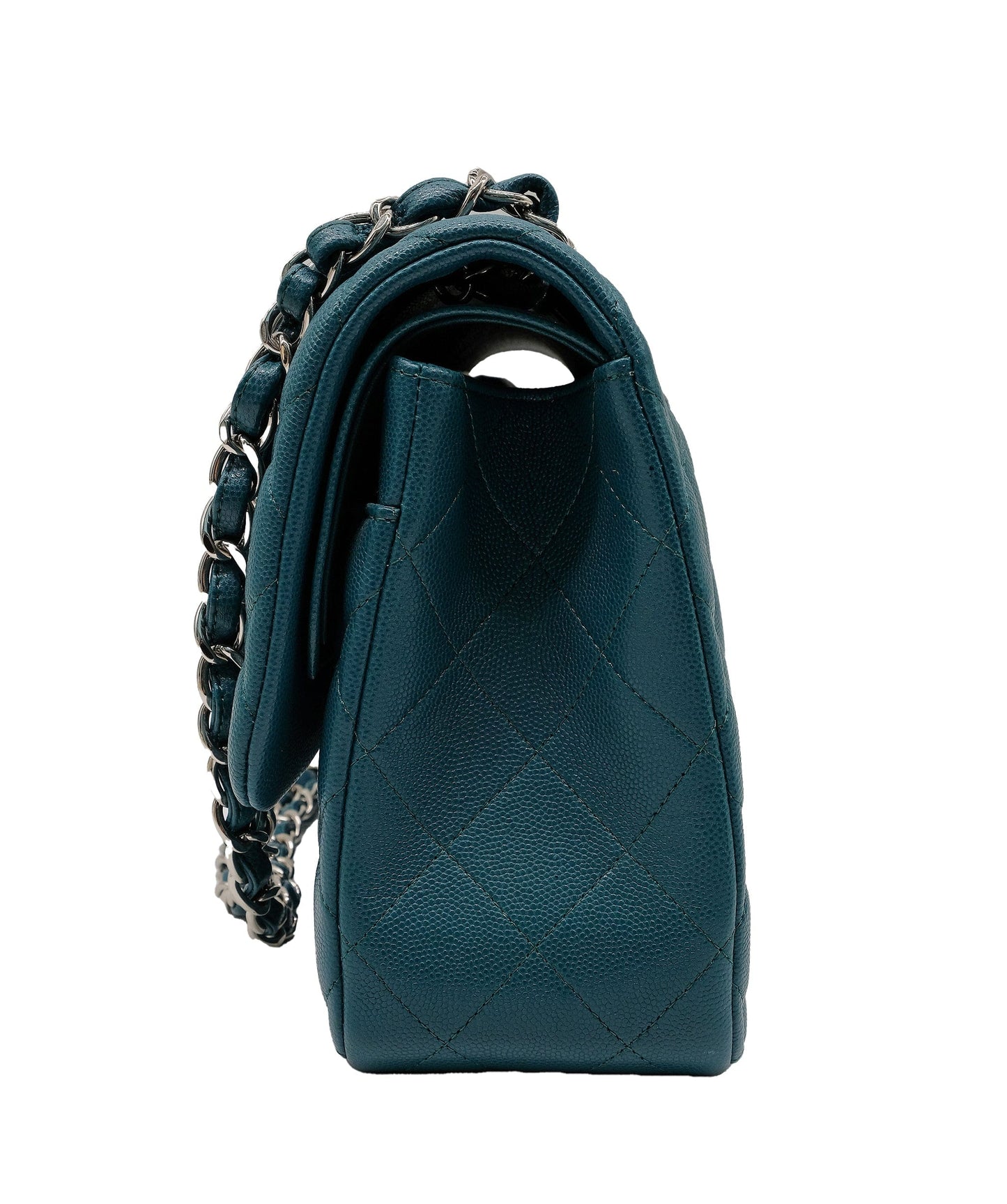 Chanel Jumbo Green Double Classic Flap Shoulder Bag RJC3741