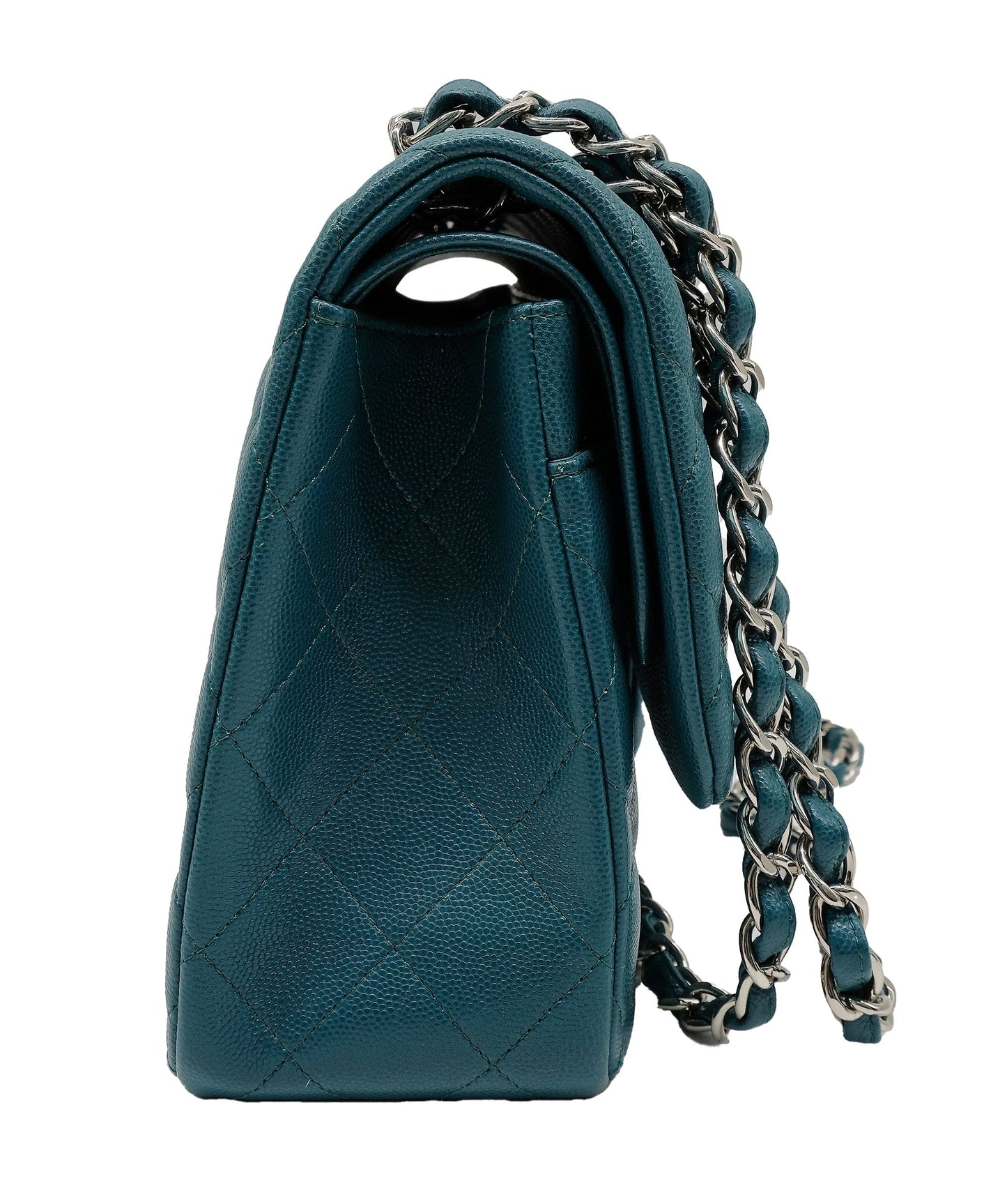 Chanel Jumbo Green Double Classic Flap Shoulder Bag RJC3741