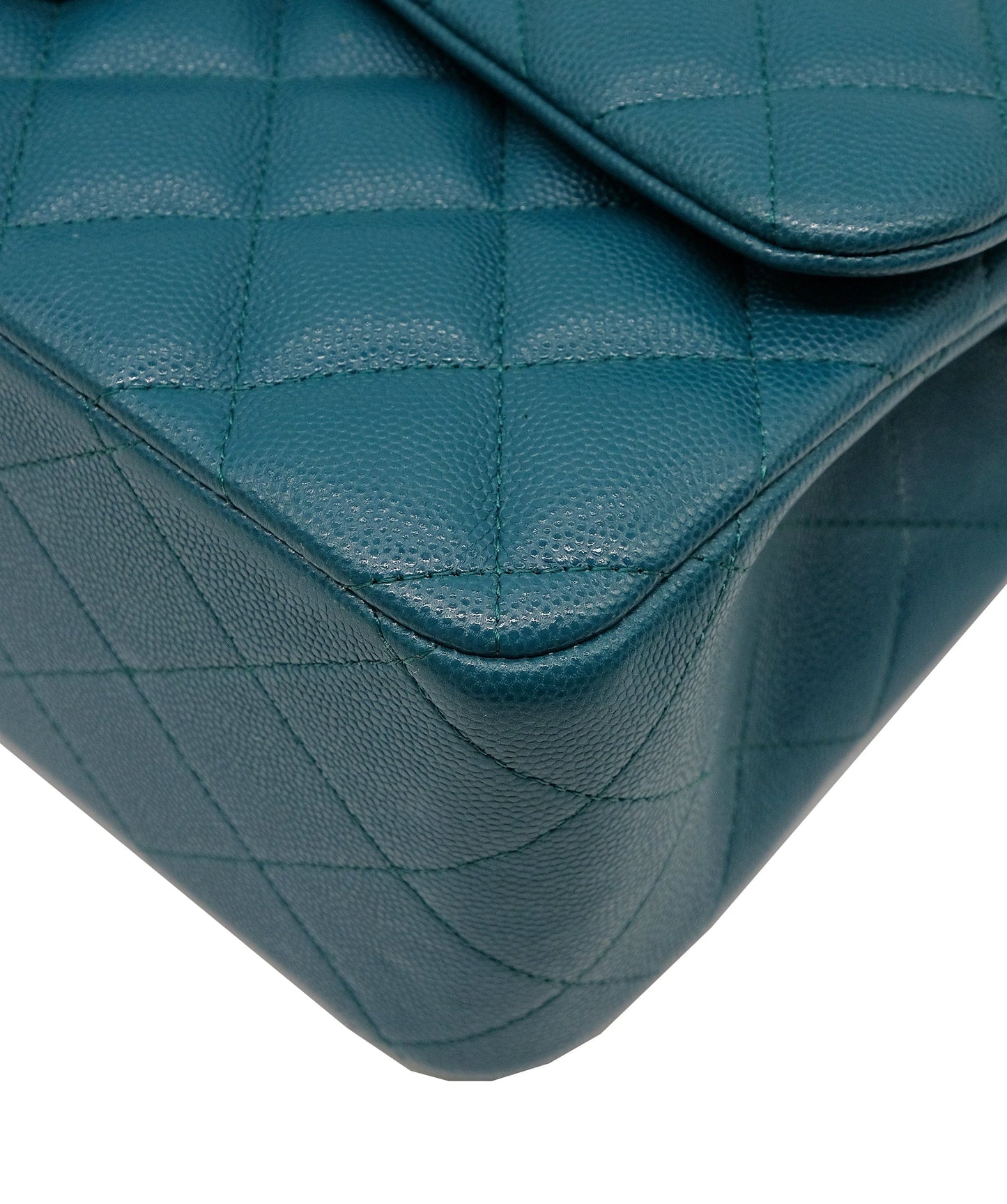 Chanel Jumbo Green Double Classic Flap Shoulder Bag RJC3741