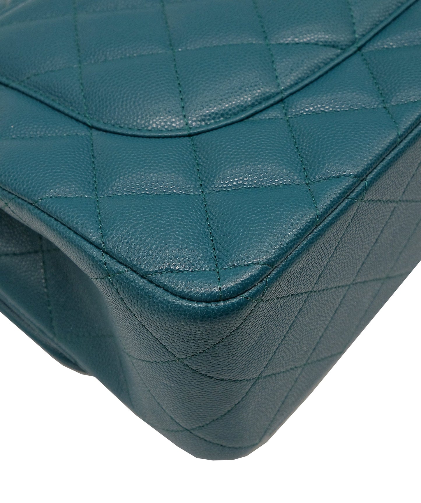 Chanel Jumbo Green Double Classic Flap Shoulder Bag RJC3741