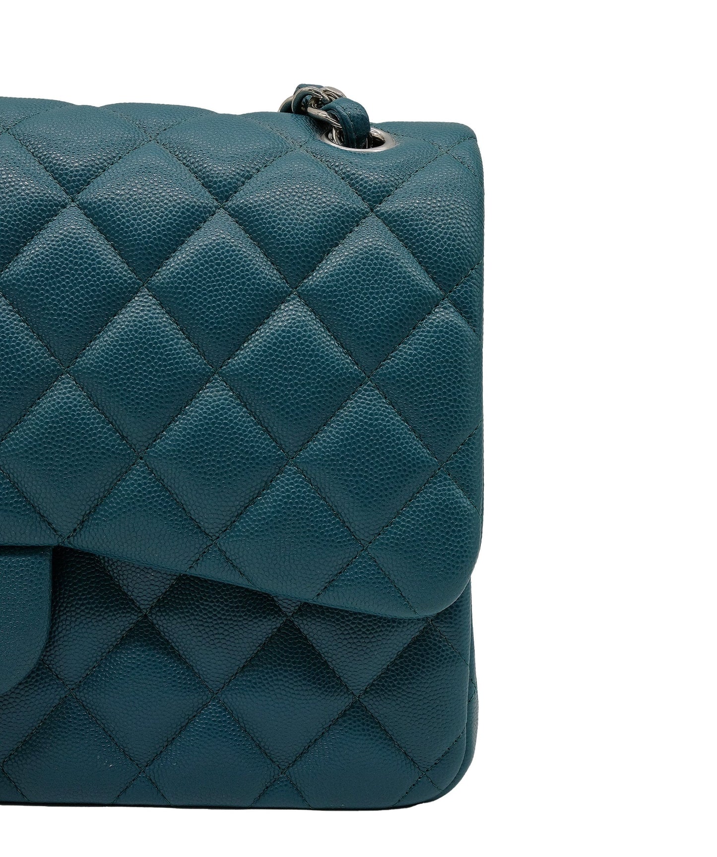 Chanel Jumbo Green Double Classic Flap Shoulder Bag RJC3741