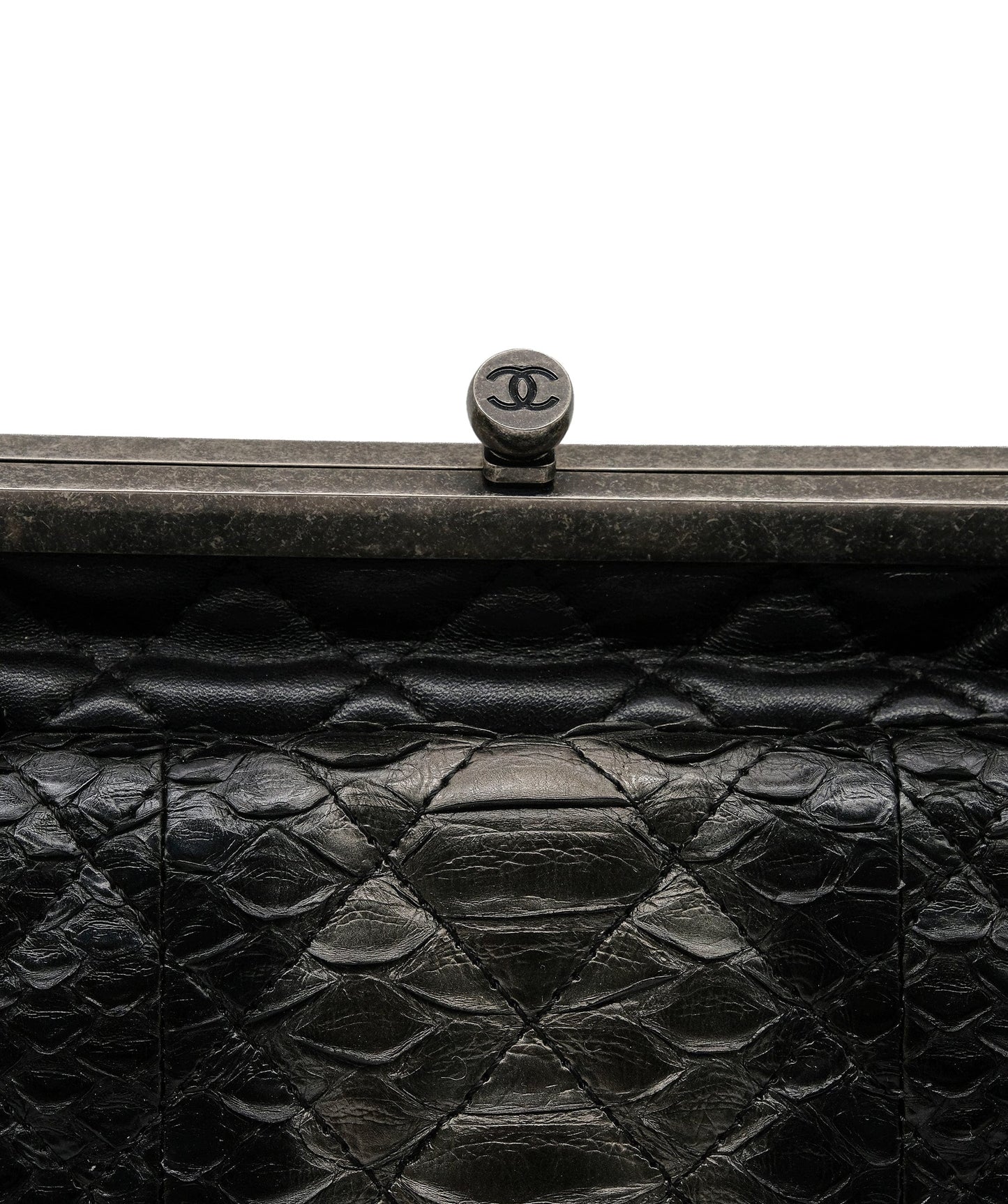 Chanel Python Black Chain Shoulder Bag RJC3737
