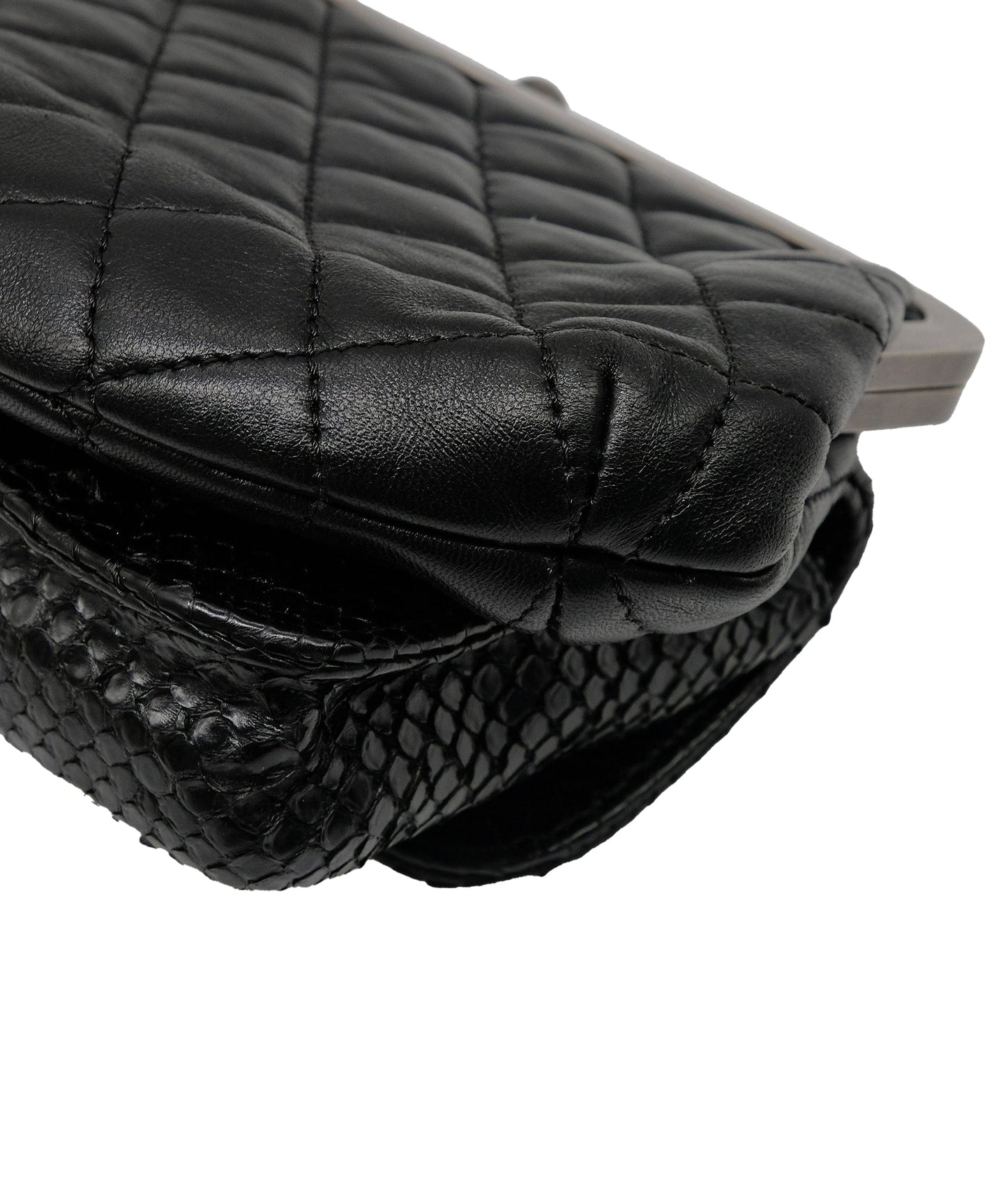 Chanel Python Black Chain Shoulder Bag RJC3737