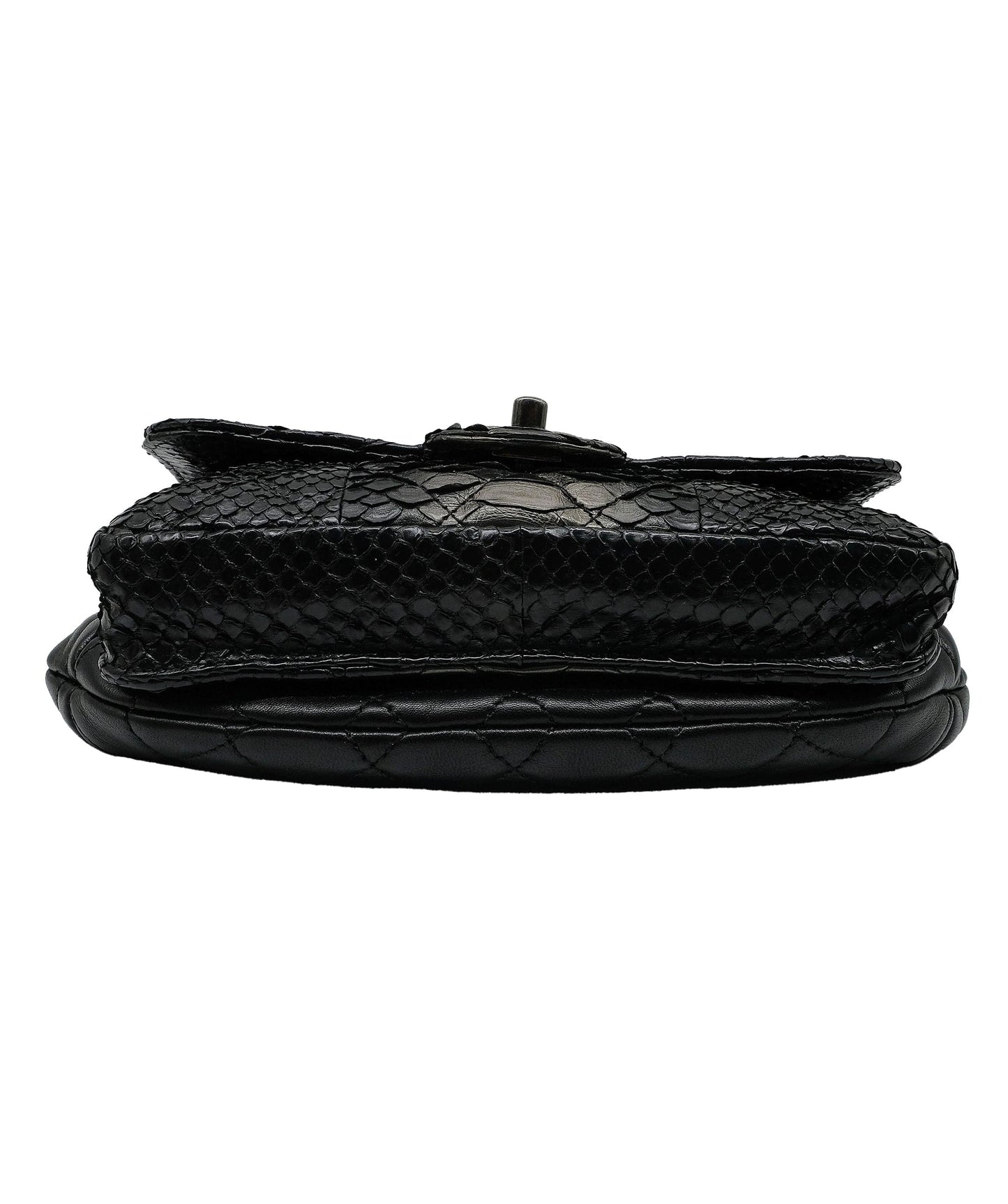 Chanel Python Black Chain Shoulder Bag RJC3737