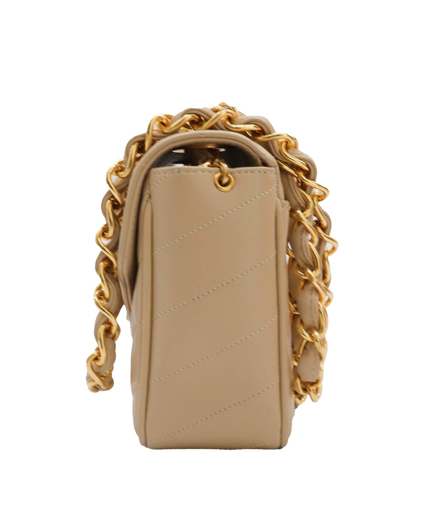 CHANEL V stitch ChainShoulder Beige DXBS0985