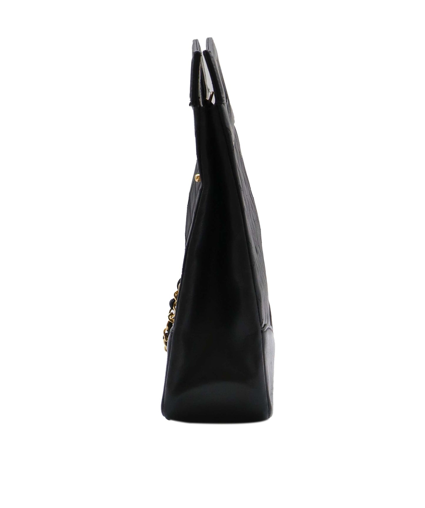 CHANEL VINTAGE 2WAY SHOULDER BAG BLACK LAMBSKIN 90239090
