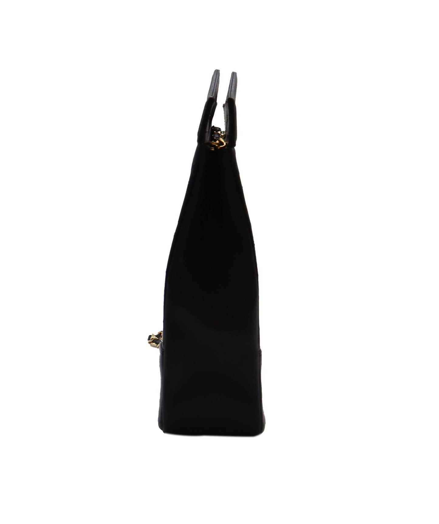 CHANEL VINTAGE 2WAY SHOULDER BAG BLACK LAMBSKIN 90239090