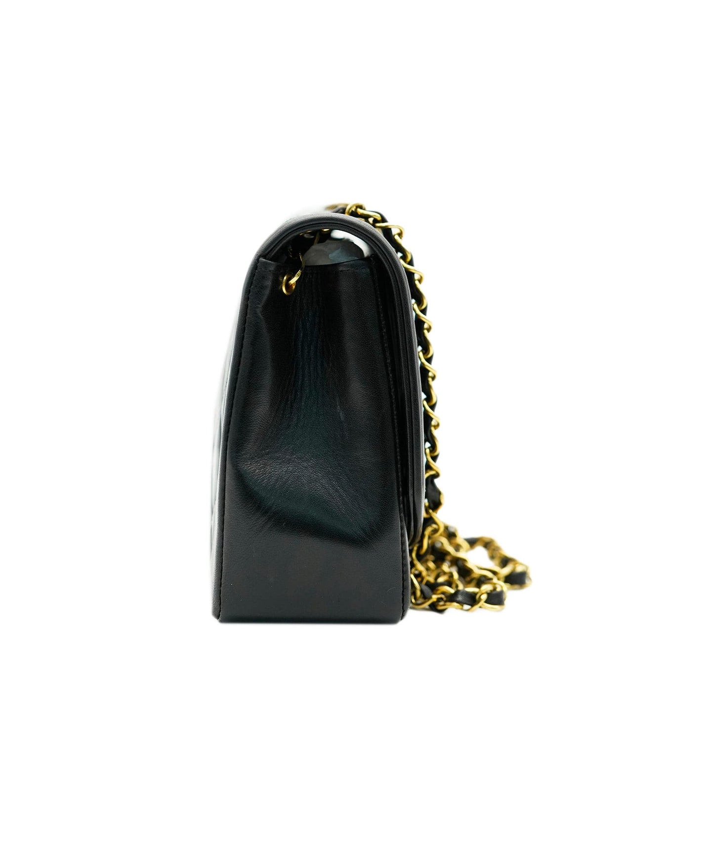 CHANEL VINTAGE DIANA MEDIUM CHAIN SHOULDER BAG BLACK LAMB SKIN DBXS2158