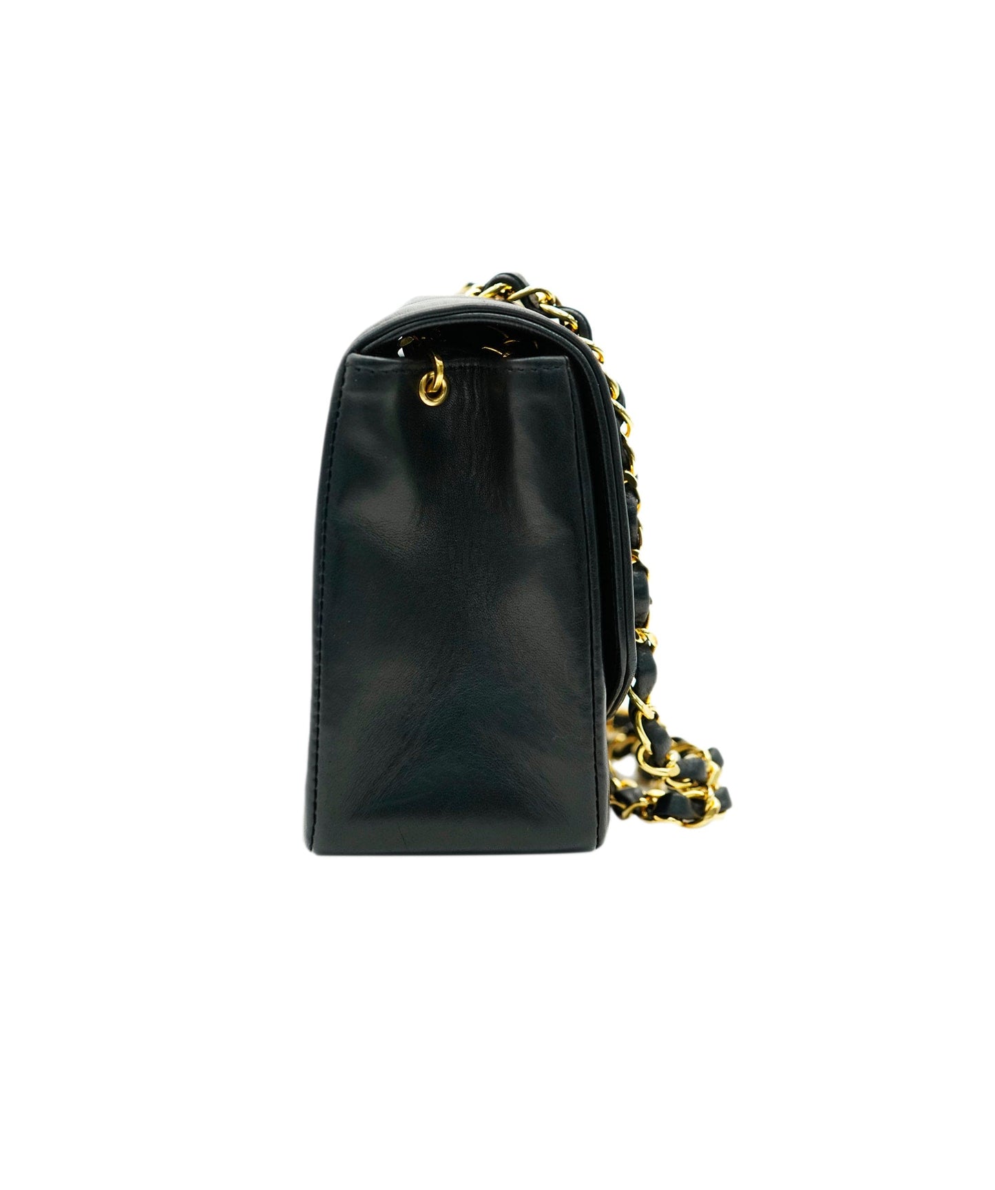 CHANEL VINTAGE DIANA SMALL CHAIN SHOULDER BAG BLACK LAMB SKIN DBXS2146