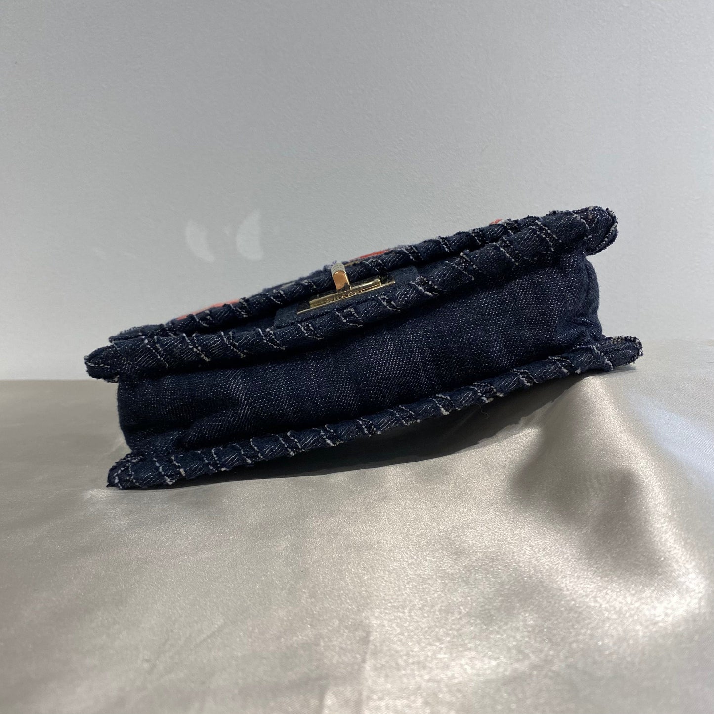 CHANEL VINTAGE 2.55 NIGHT FLIGHT CHAIN SHOULDER BAG DENIM 90214964