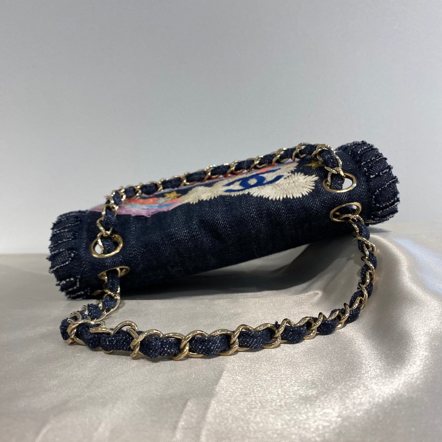 CHANEL VINTAGE 2.55 NIGHT FLIGHT CHAIN SHOULDER BAG DENIM 90214964
