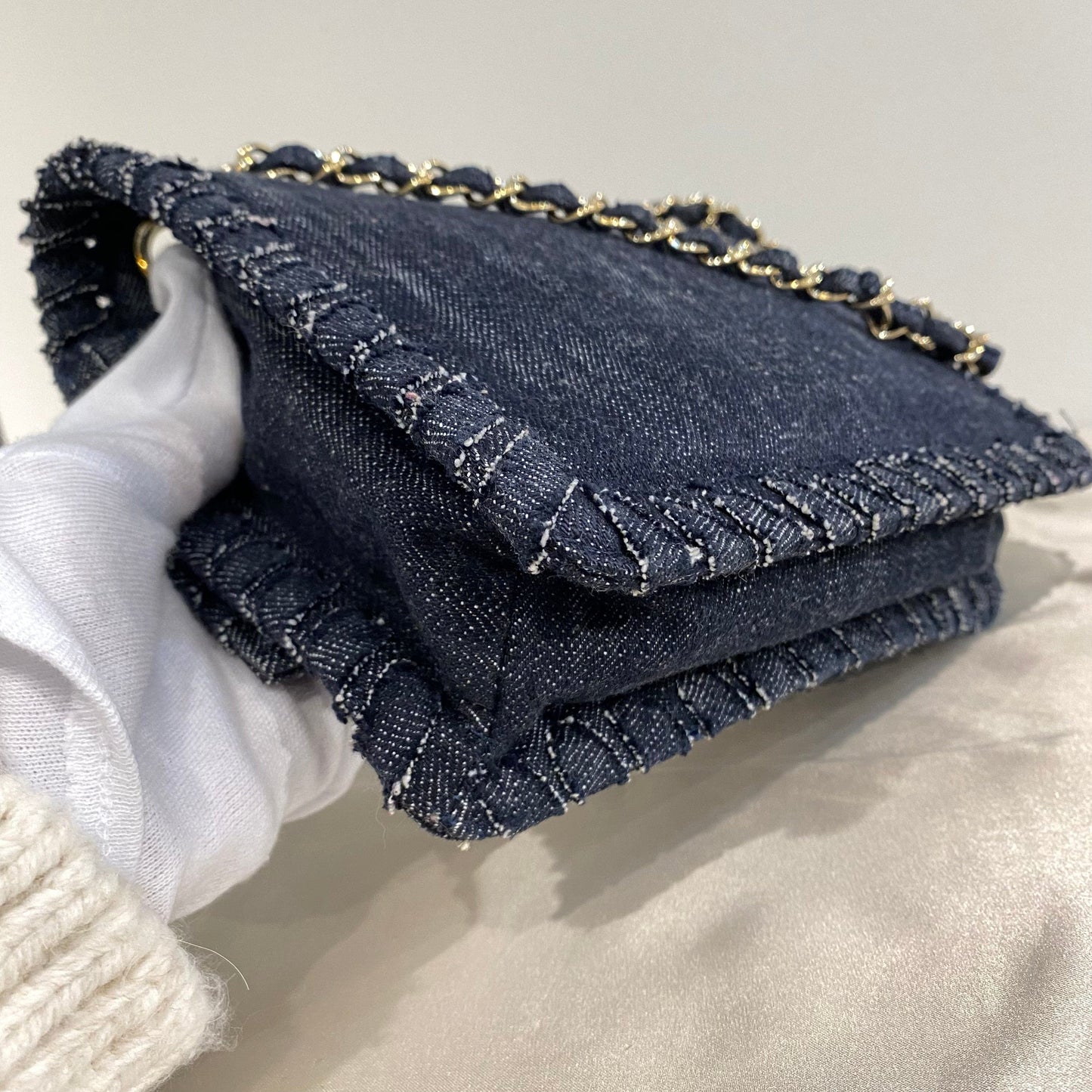 CHANEL VINTAGE 2.55 NIGHT FLIGHT CHAIN SHOULDER BAG DENIM 90214964