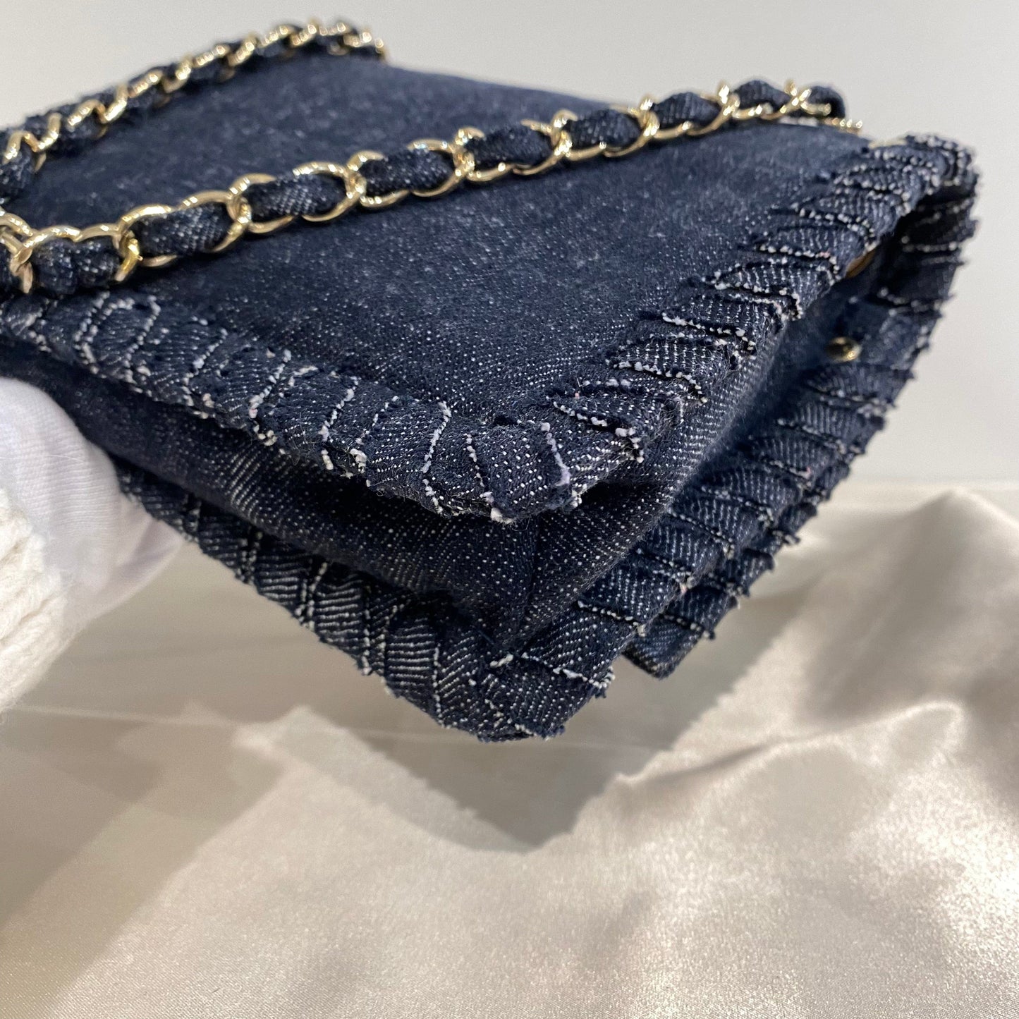 CHANEL VINTAGE 2.55 NIGHT FLIGHT CHAIN SHOULDER BAG DENIM 90214964