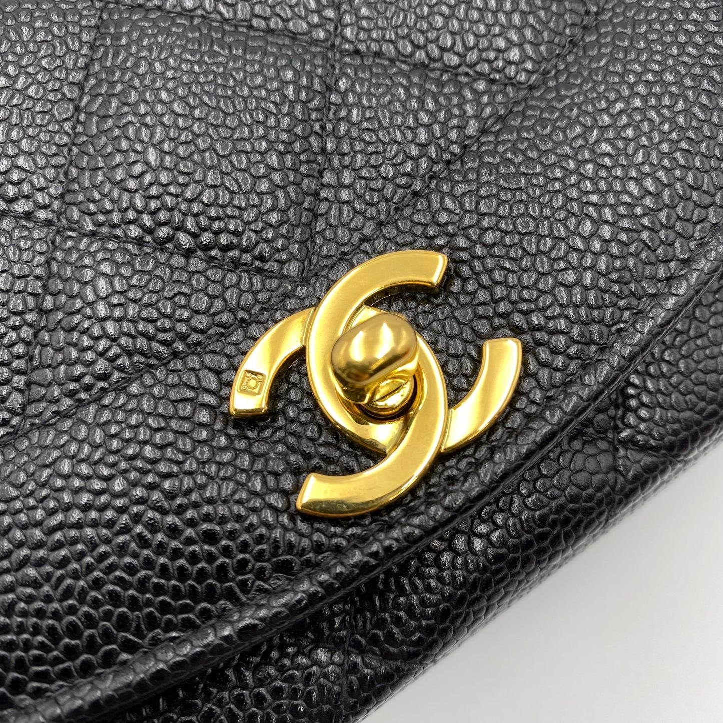 CHANEL VINTAGE DIANA SMALL CHAIN SHOULDER BAG BLACK CAVIAR SKIN 90219632