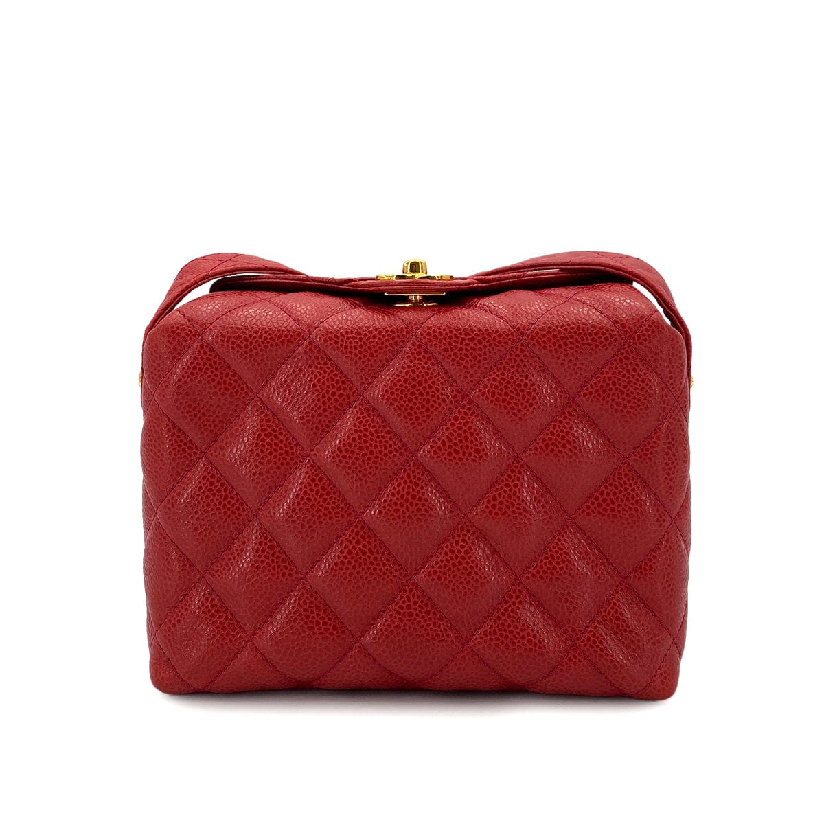 CHANEL VINTAGE MATELASSE SHOULDER BAG RED CAVIAR SKIN 90248364
