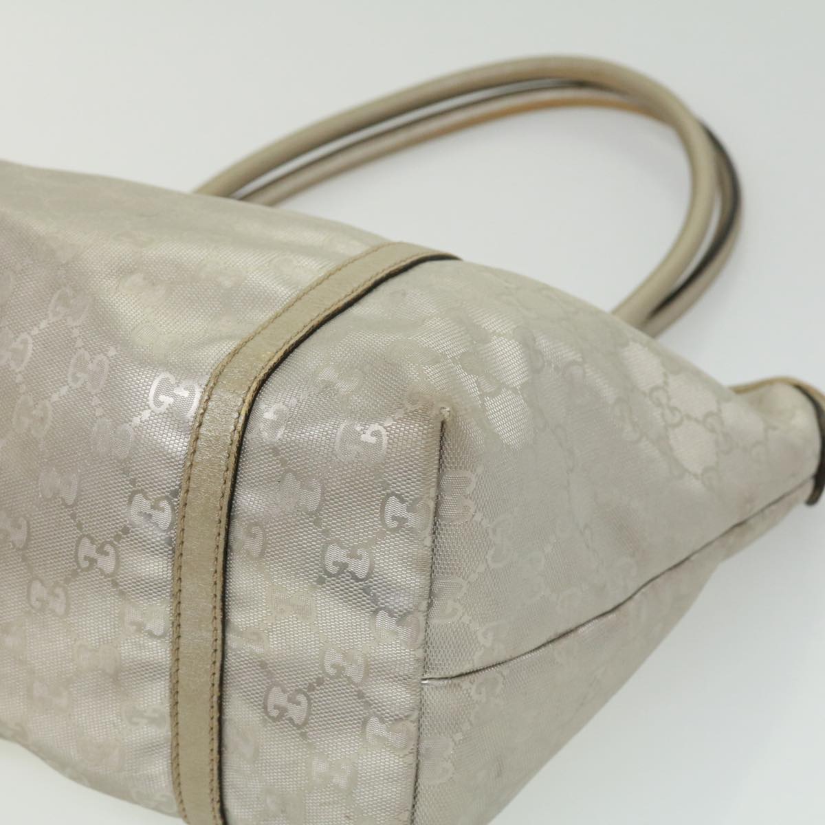 GUCCI GG Canvas Tote Bag Silver cl184