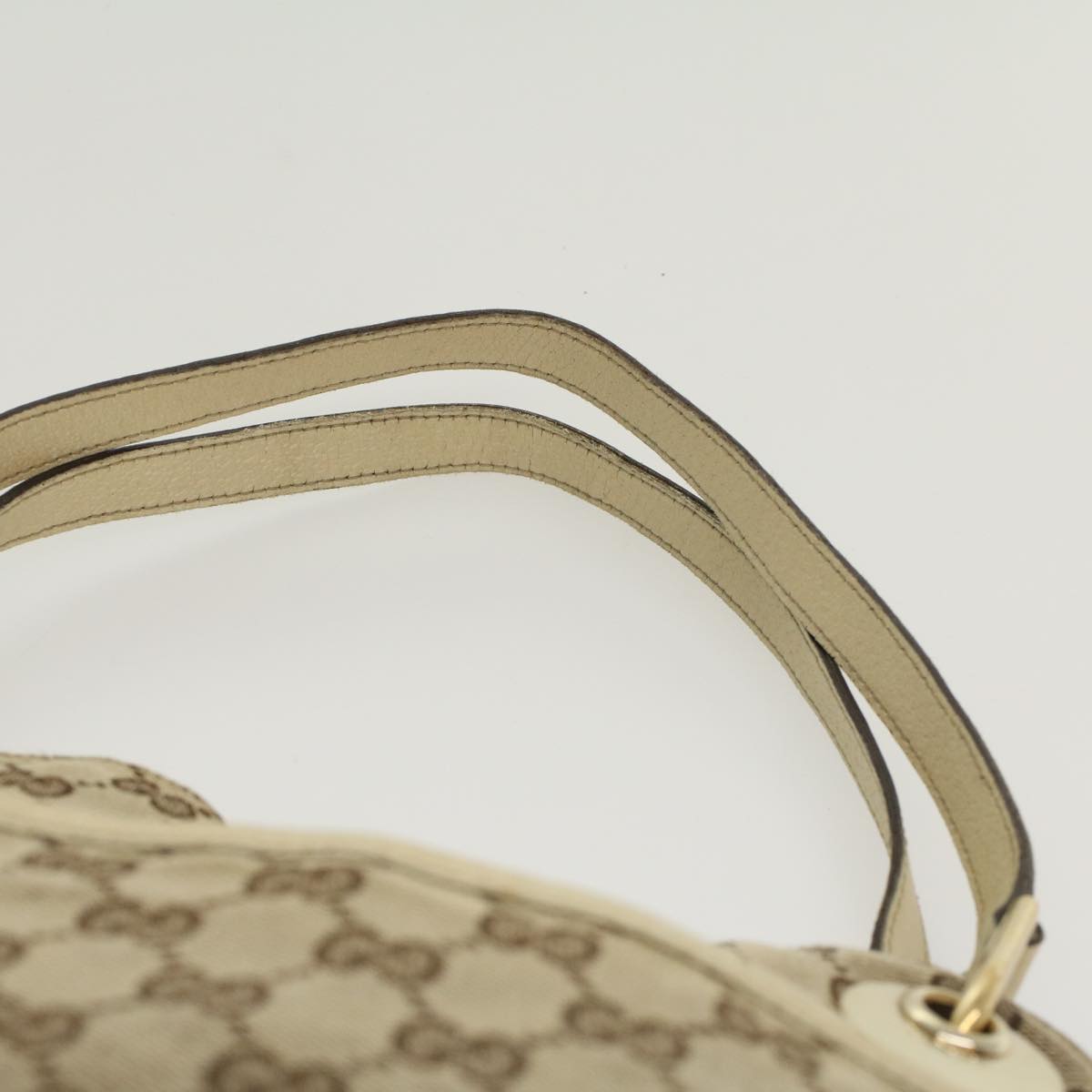 GUCCI GG Canvas Shoulder Bag Beige White 121023 cl571