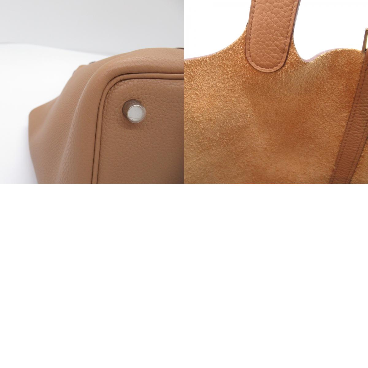 Hermes Picotin PM Biscuituit Handbag Bag Trio Clemence Brown