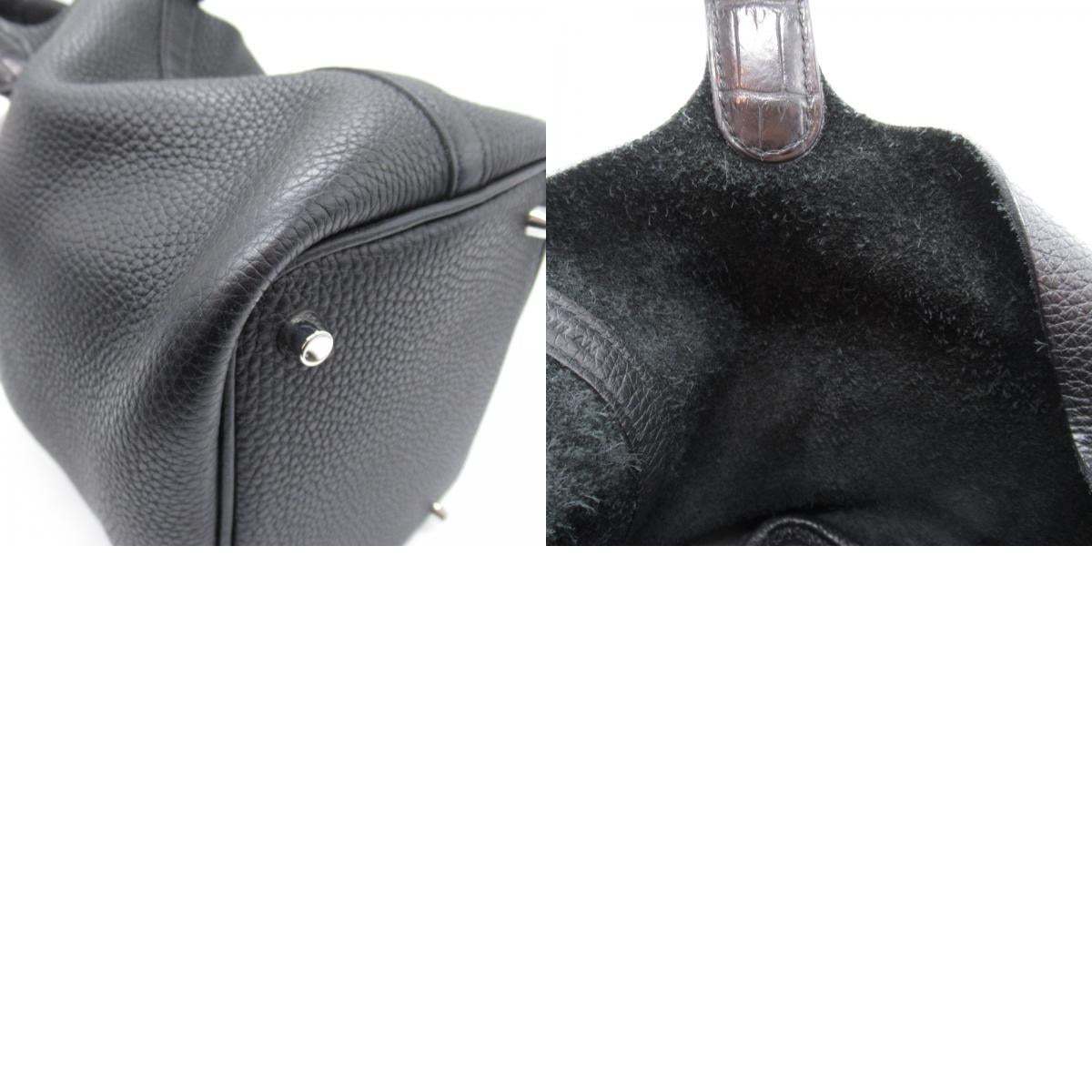 Hermes Picotin Lock PM Touch Black Handbag Handbag Handbag Leather Togo Alligator Black