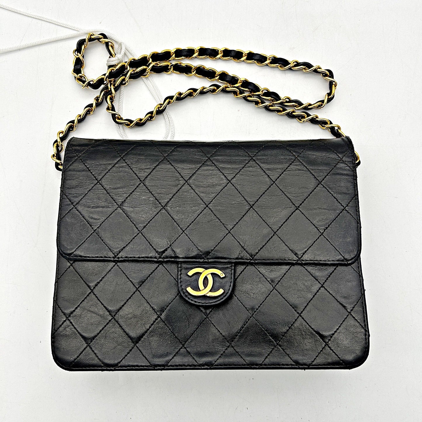 CHANEL | Bags | Chanel Vtg Cc Logo Old Medium Black Matelasse Quilted Shoulder Bag LA8553