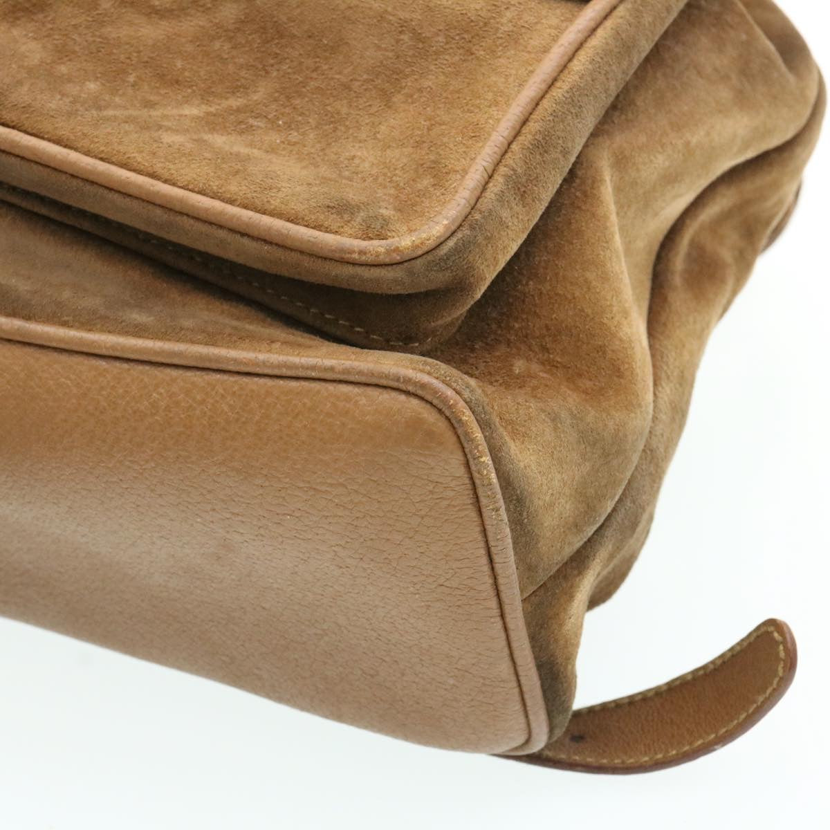GUCCI Bamboo Backpack Suede Brown ds086