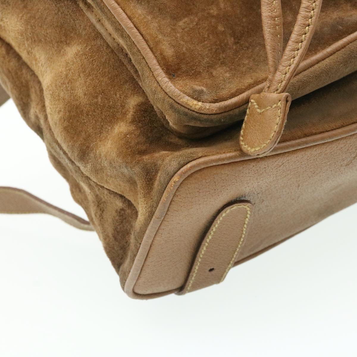 GUCCI Bamboo Backpack Suede Brown ds086