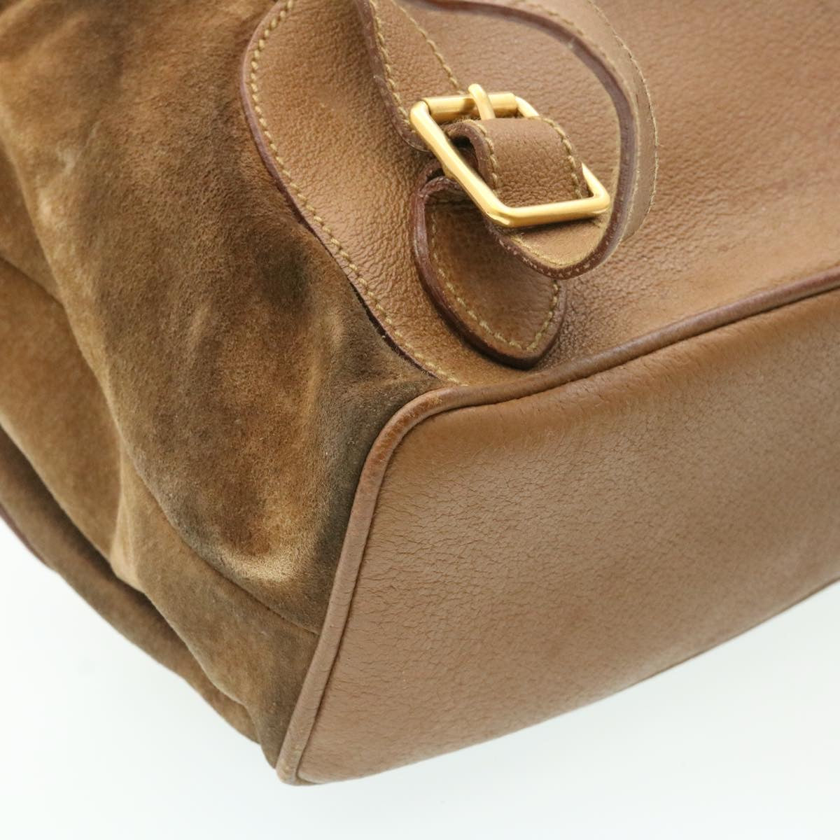 GUCCI Bamboo Backpack Suede Brown ds086
