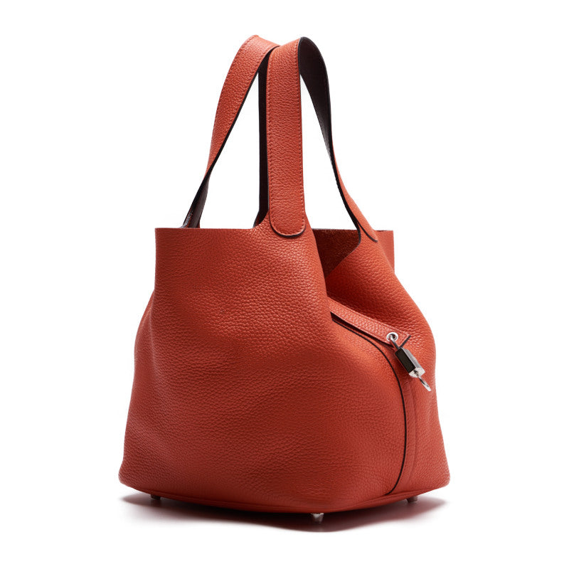 HERMES Picotin Lock MM Handbag Clemence Orange Poppy Orange Poppy Handbag Handbag Lady Back ( Delivery)