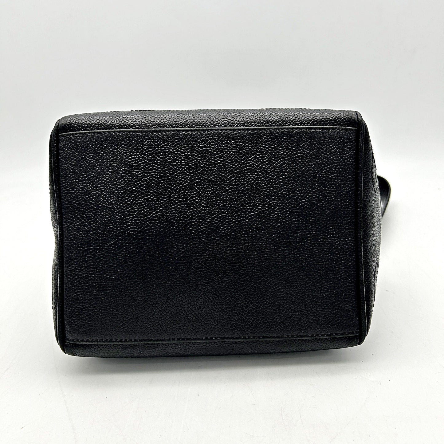 CHANEL Caviar Drawstring Shoulder Bag Black chcc