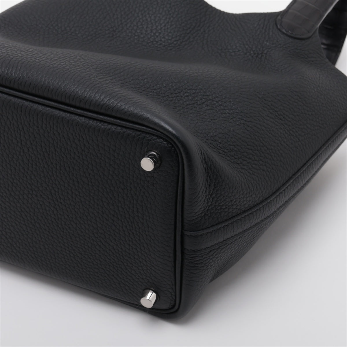 Hermes Picotin Lock Touch PM Claimant x Alligator Mat Black Silver G U 2022