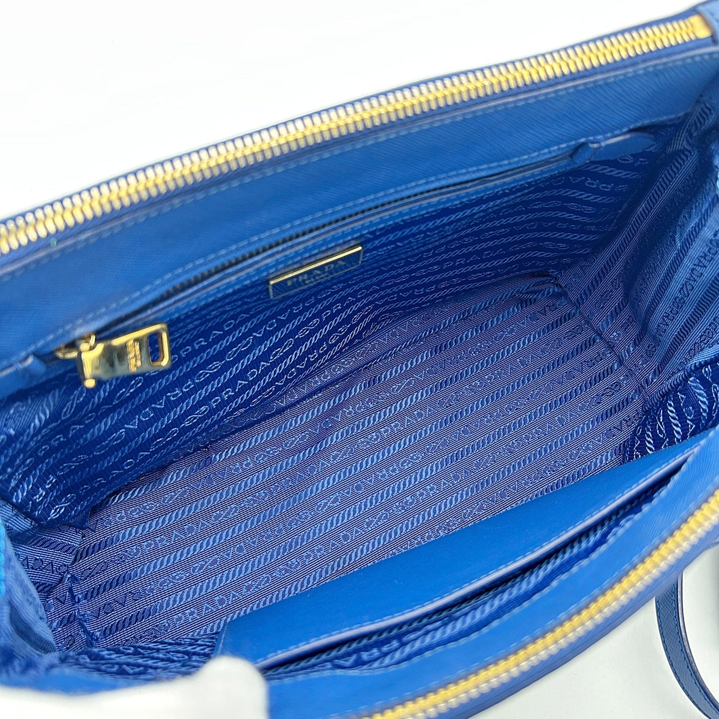 Prada Saffiano Leather Galleria Double Zip - Blue Totes, Handbags LA12131