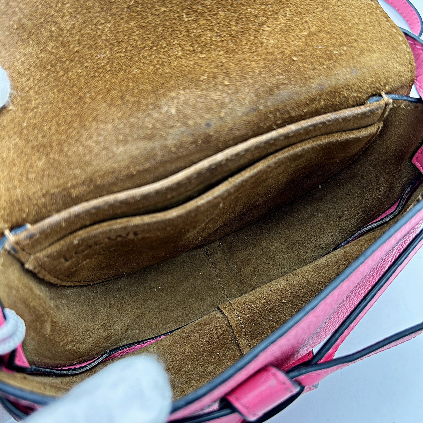LOEWE Grained Calfskin Mini Gate Crossbody Bag Wild Rose LA42351