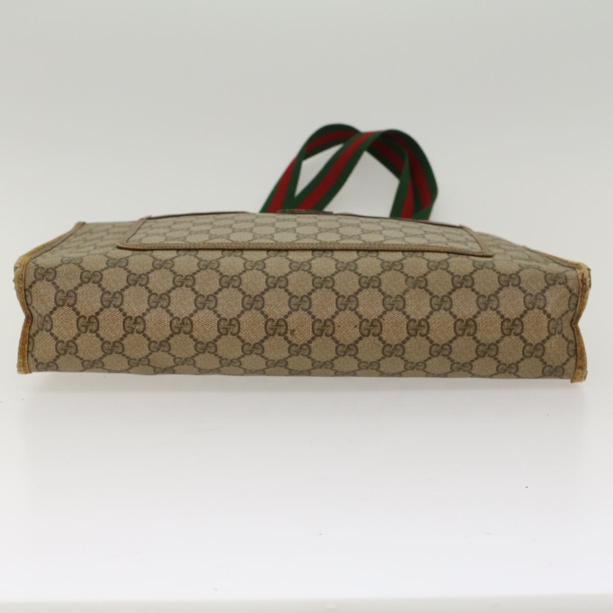 GUCCI GG Canvas Web Sherry Line Tote Bag Beige Red Green 89.02.997 ep1045