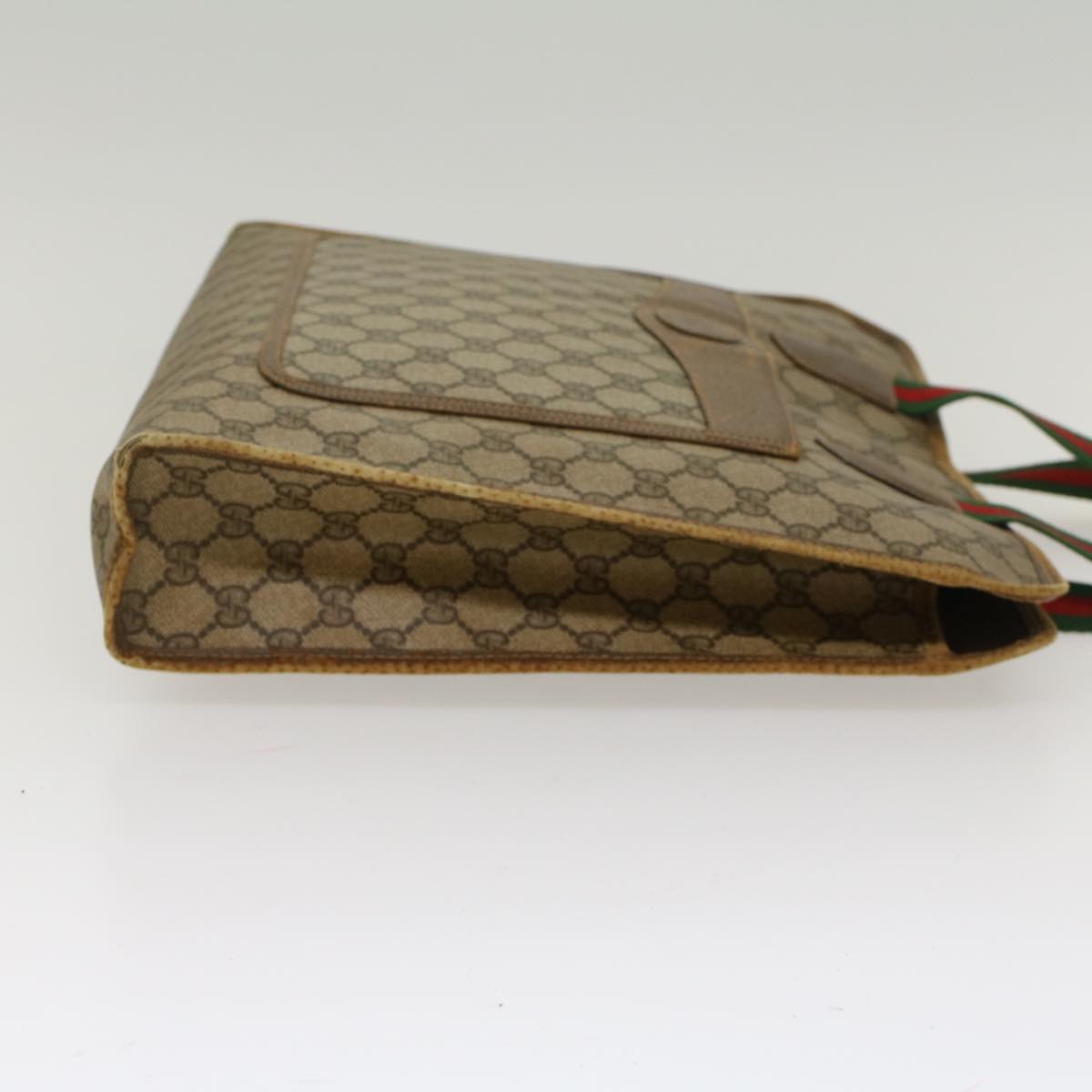 GUCCI GG Canvas Web Sherry Line Tote Bag Beige Red Green 89.02.997 ep1045