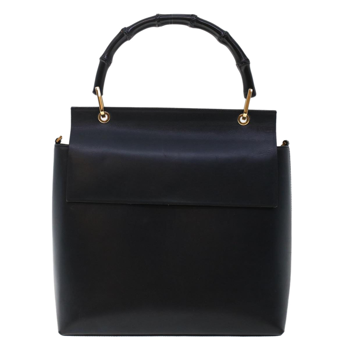 GUCCI Bamboo Shoulder Bag Leather Black ep1264