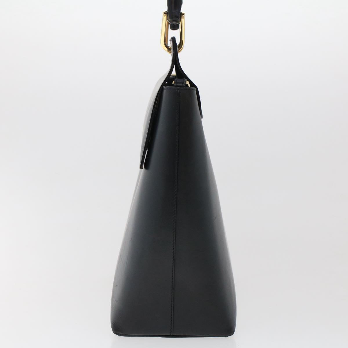 GUCCI Bamboo Shoulder Bag Leather Black ep1264