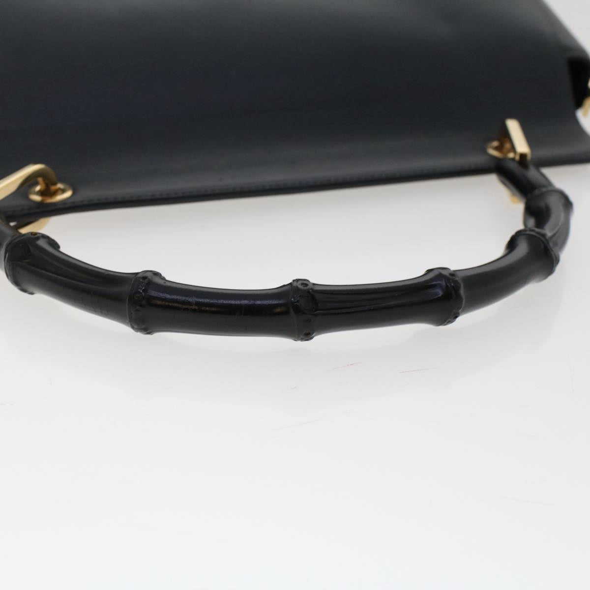 GUCCI Bamboo Shoulder Bag Leather Black ep1264