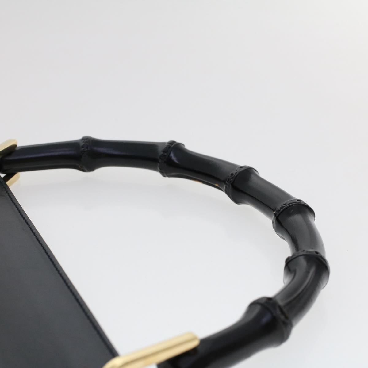 GUCCI Bamboo Shoulder Bag Leather Black ep1264