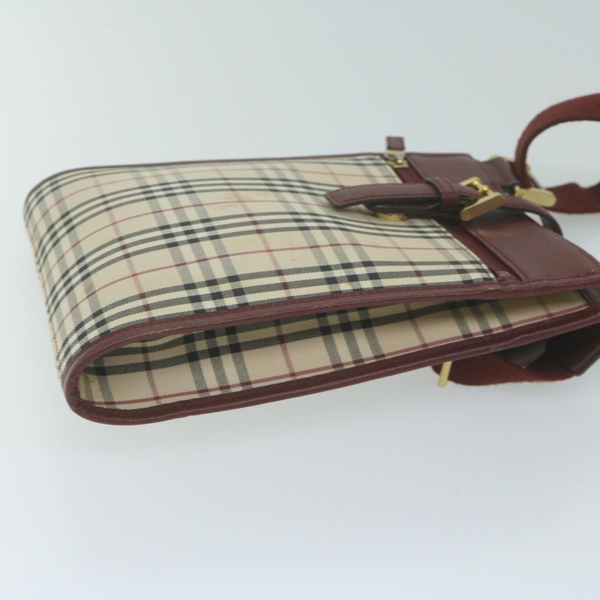 Burberry Nova Check Shoulder Bag Canvas Beige Auth ep3200