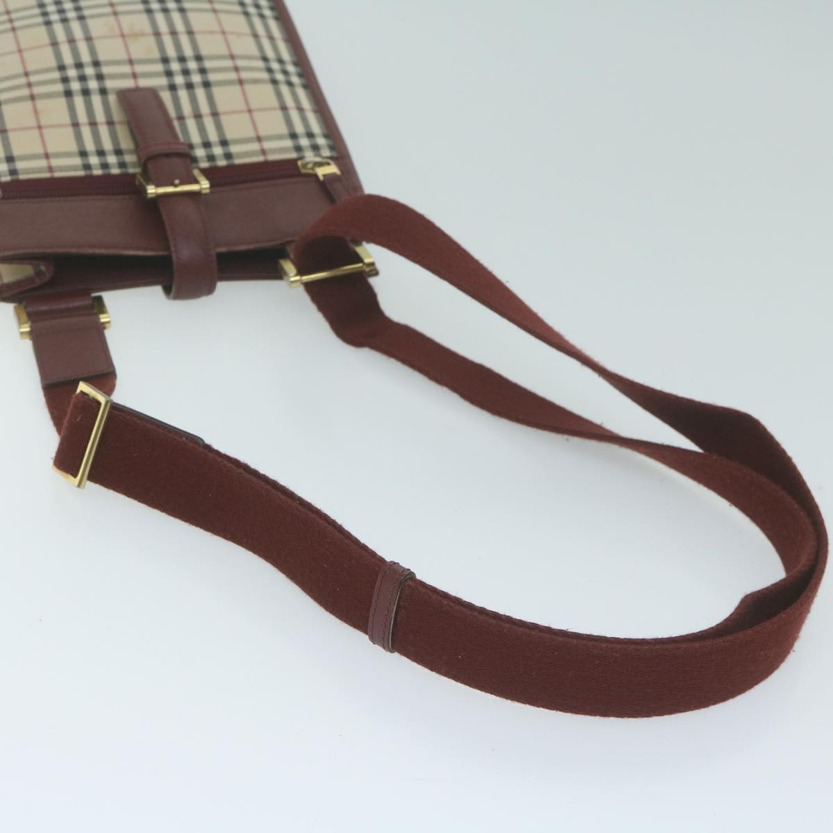 Burberry Nova Check Shoulder Bag Canvas Beige Auth ep3200