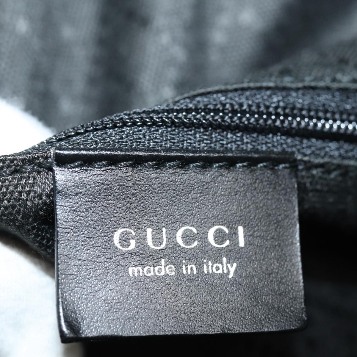 GUCCI Shoulder Bag Nylon Black Silver 001 1956 Auth ep5116
