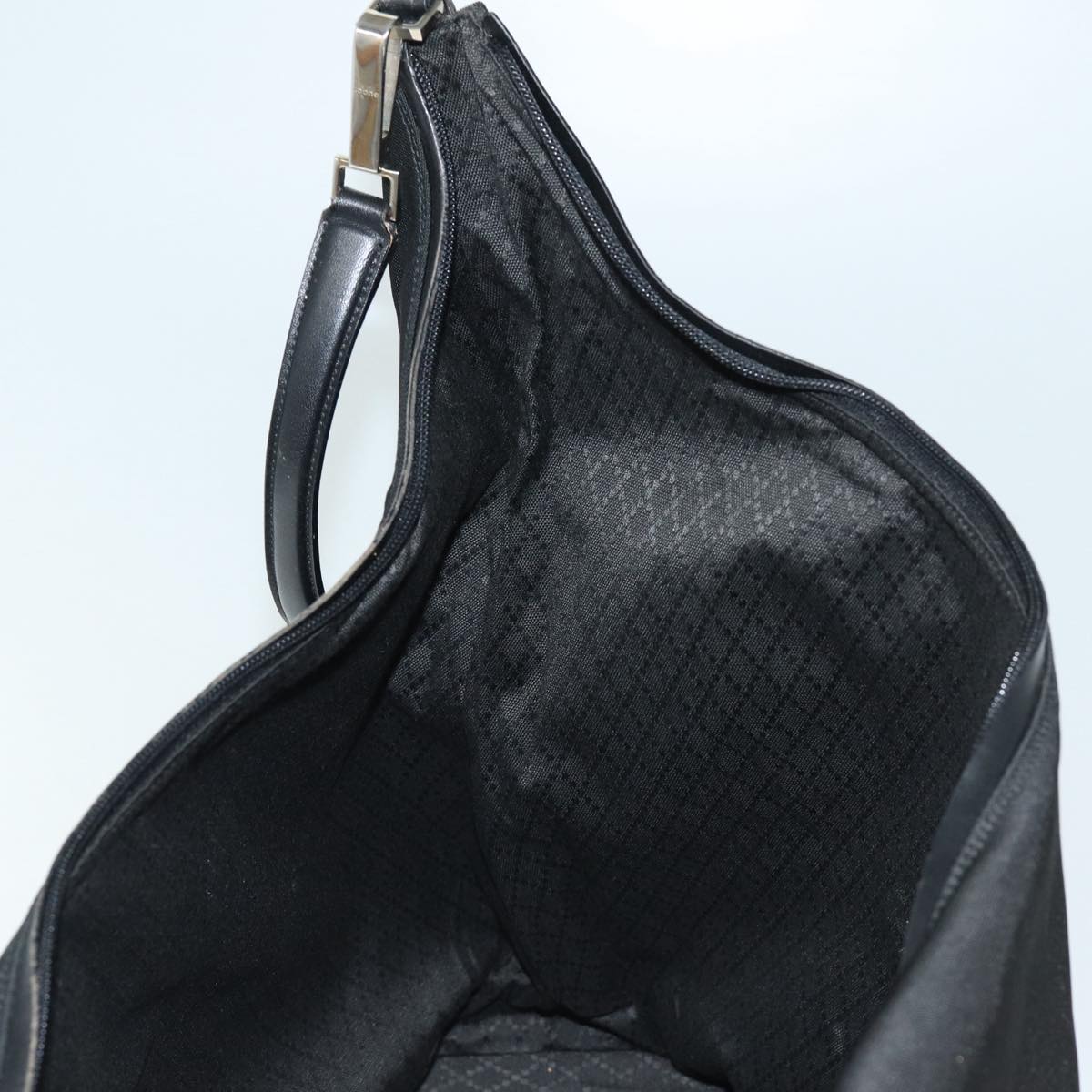 GUCCI Shoulder Bag Nylon Black Silver 001 1956 Auth ep5116