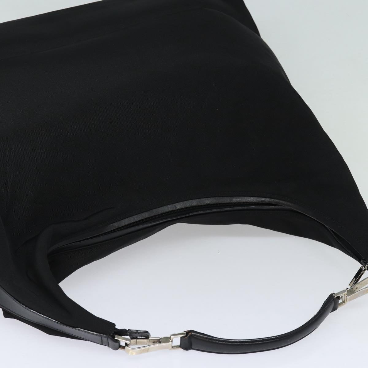 GUCCI Shoulder Bag Nylon Black Silver 001 1956 Auth ep5116