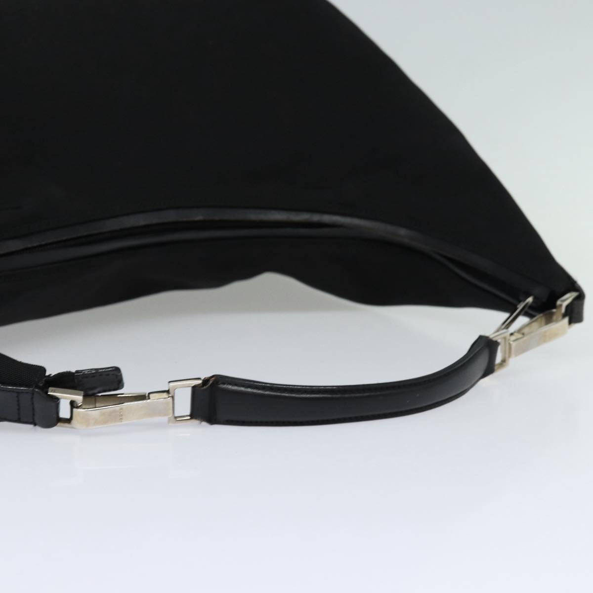 GUCCI Shoulder Bag Nylon Black Silver 001 1956 Auth ep5116