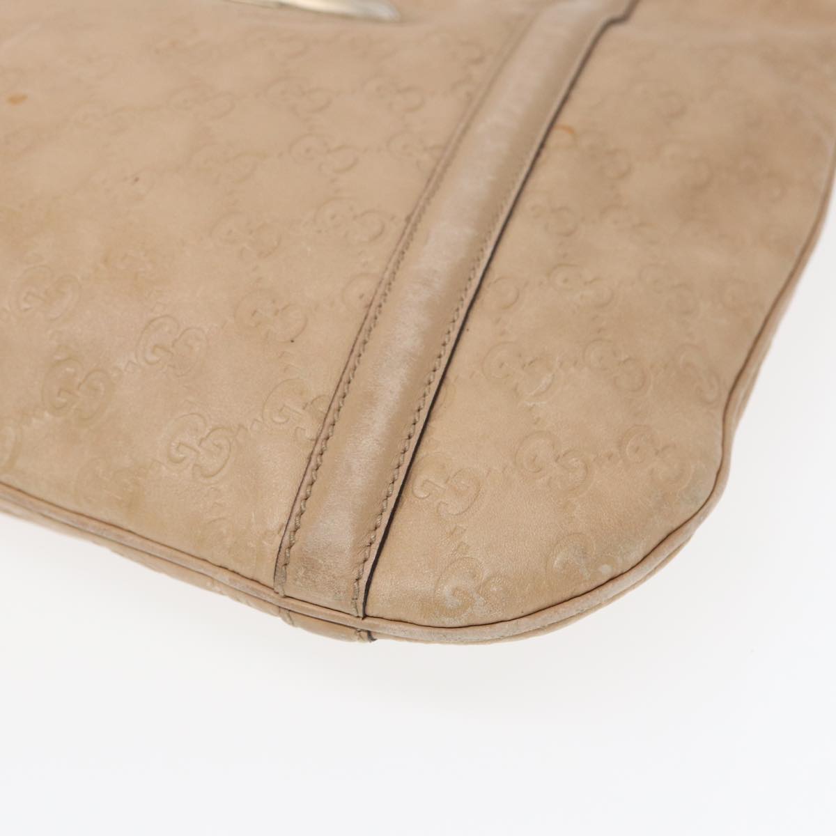 GUCCI GG Canvas ssima Interlocking Shoulder Bag Beige 162740 Auth ep5234