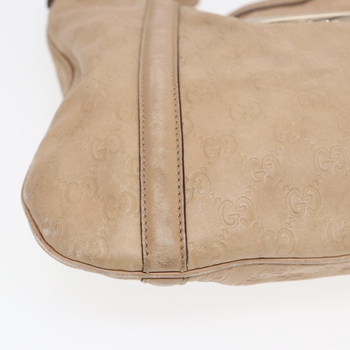 GUCCI GG Canvas ssima Interlocking Shoulder Bag Beige 162740 Auth ep5234