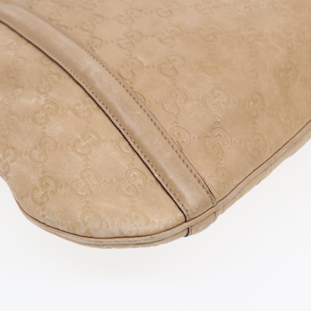 GUCCI GG Canvas ssima Interlocking Shoulder Bag Beige 162740 Auth ep5234