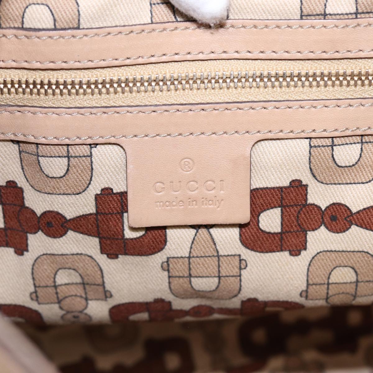 GUCCI GG Canvas ssima Interlocking Shoulder Bag Beige 162740 Auth ep5234